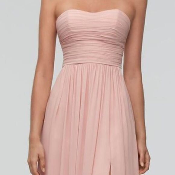 WATTERS NANCY 9540i CRINKLE CHIFFON STRAPLESS BRIDESMAID PROM FORMAL DRESS SZ 8 - Picture 5 of 16